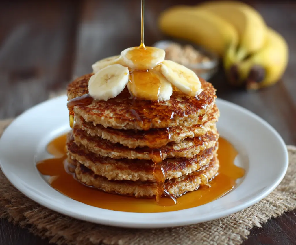 3 Ingredient Banana Oatmeal Pancakes