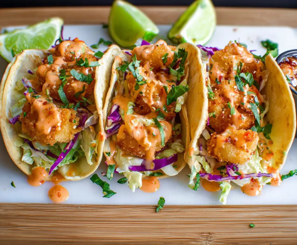 Air Fryer Bang Bang Shrimp Tacos