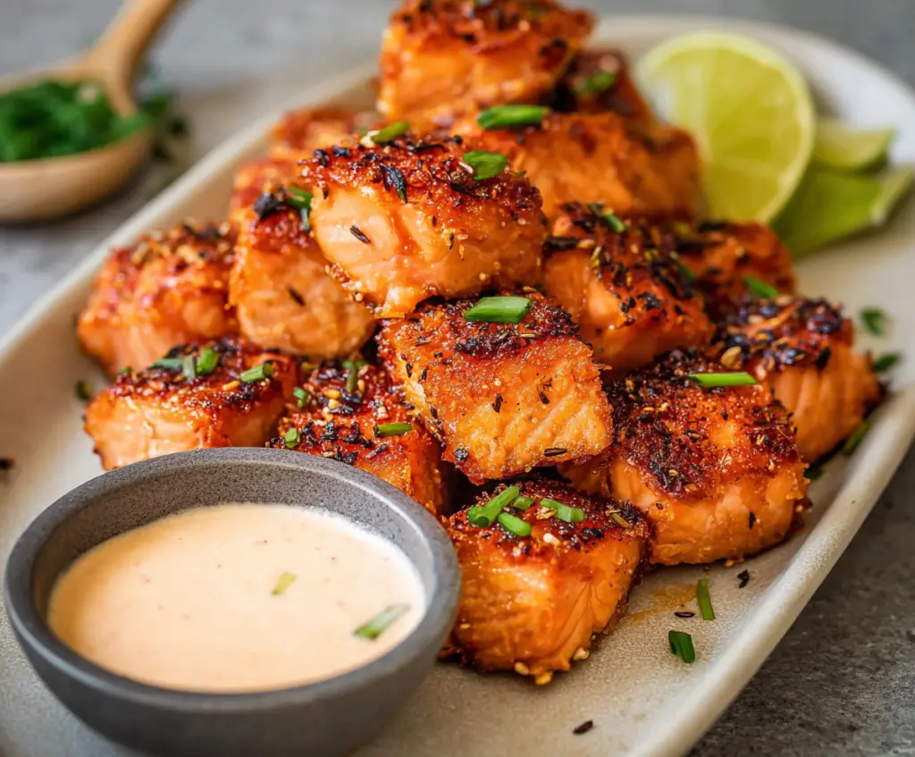 Bang Bang Salmon Bites– Air Fryer Salmon Recipe