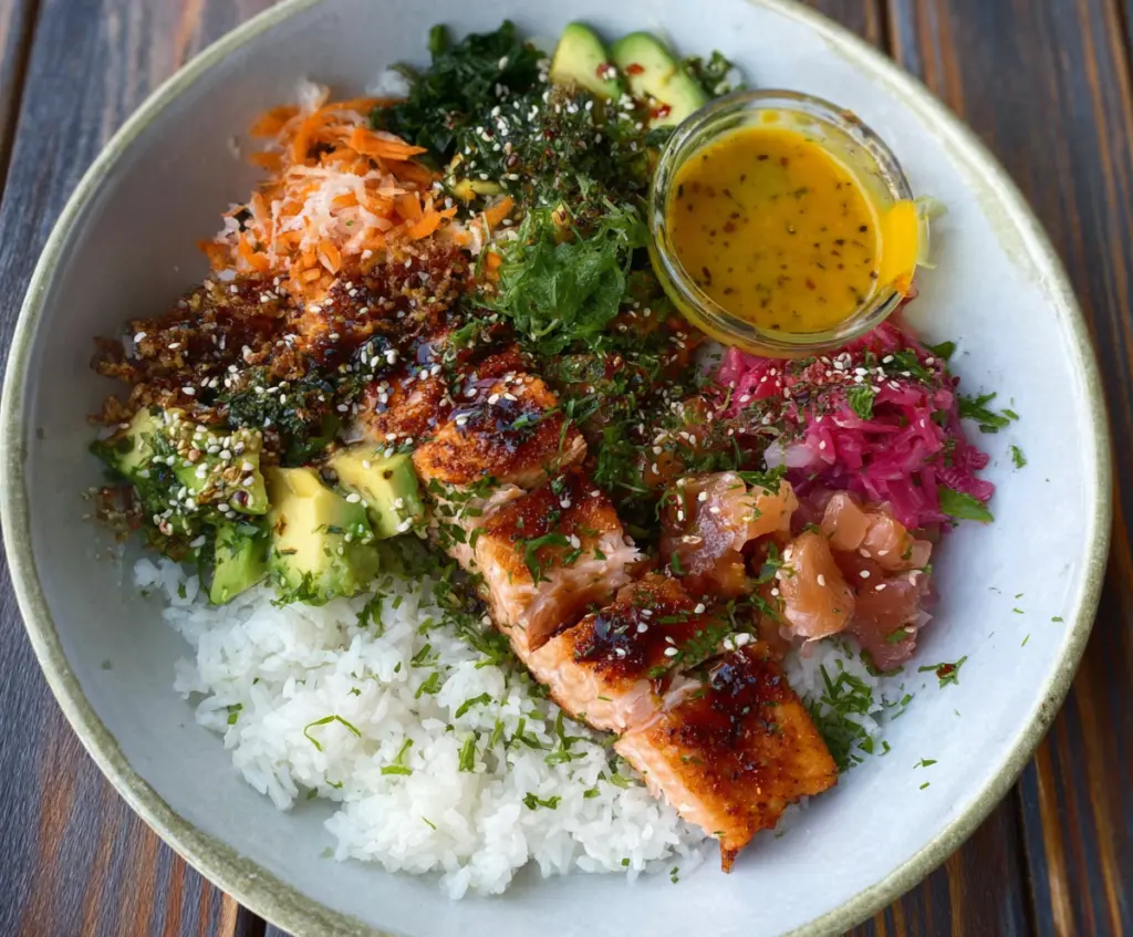Crispy Salmon & Rice Bowl