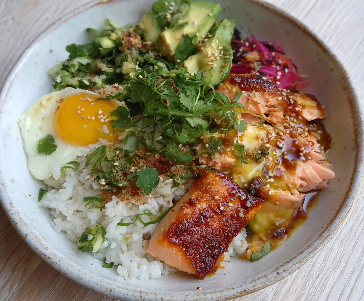 Crispy Salmon Rice Bowl Recipe