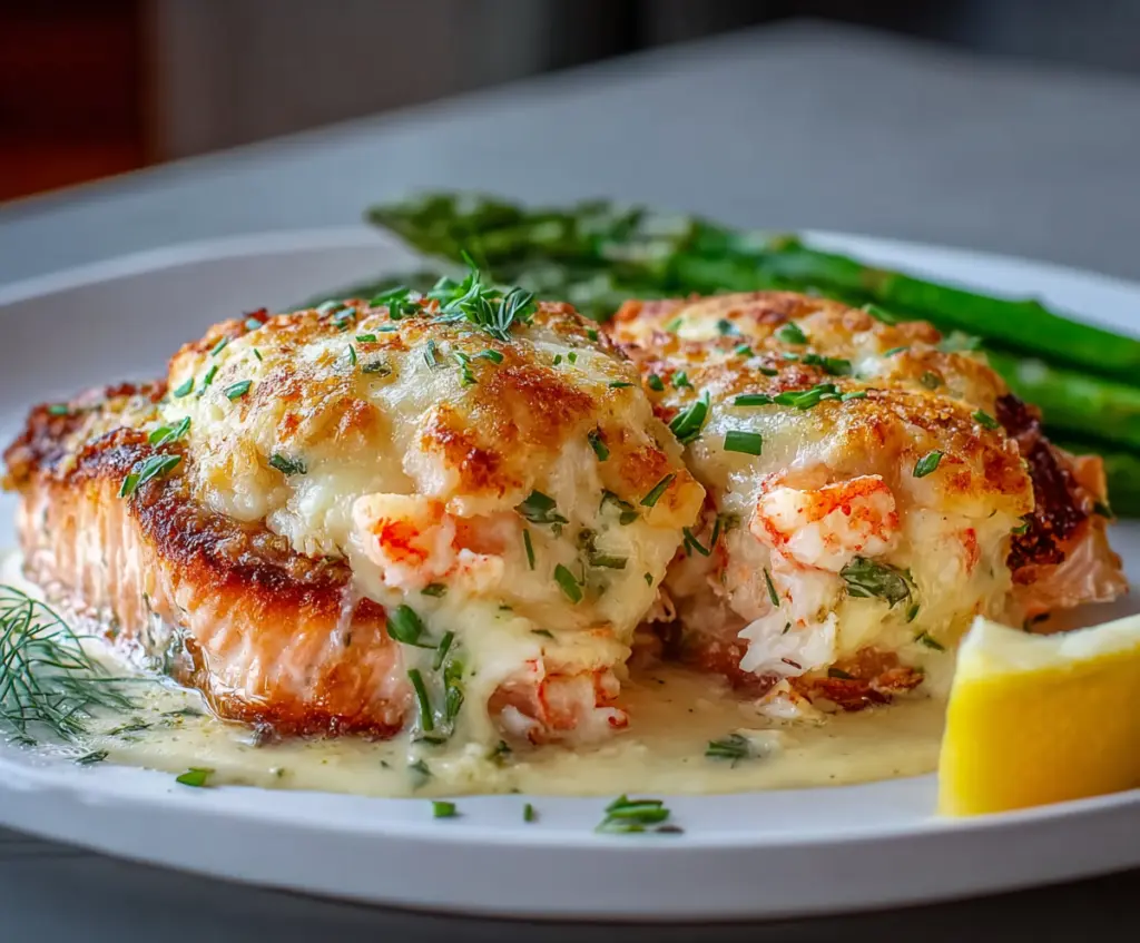 Deliciously Decadent Crab and Shrimp Stuffed Salmon