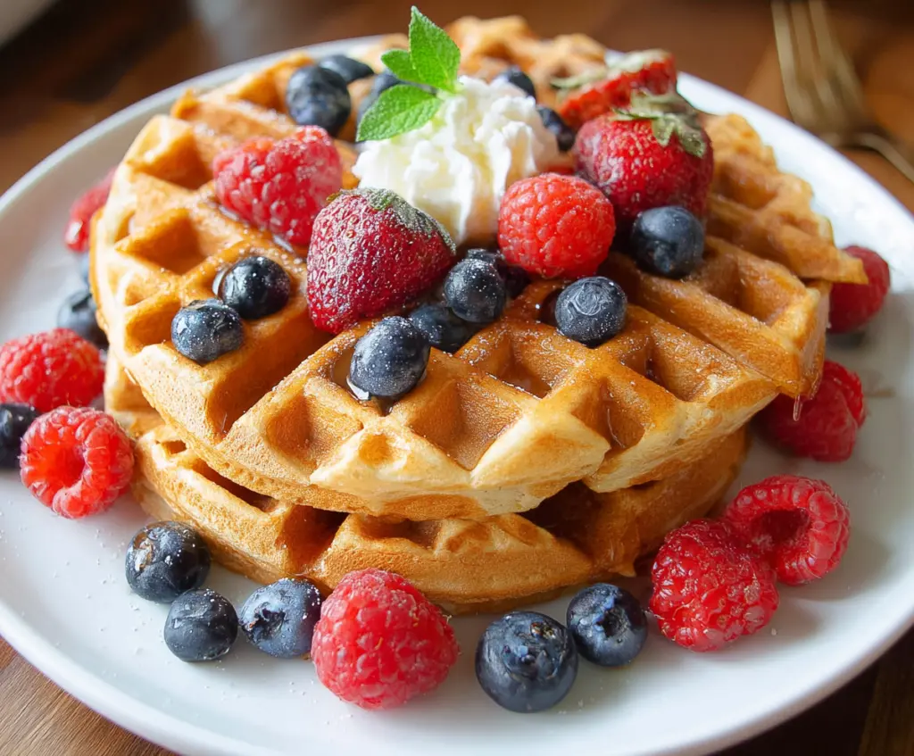 Easy Healthy Protein Waffles Recipe (With 45 Grams Protein)