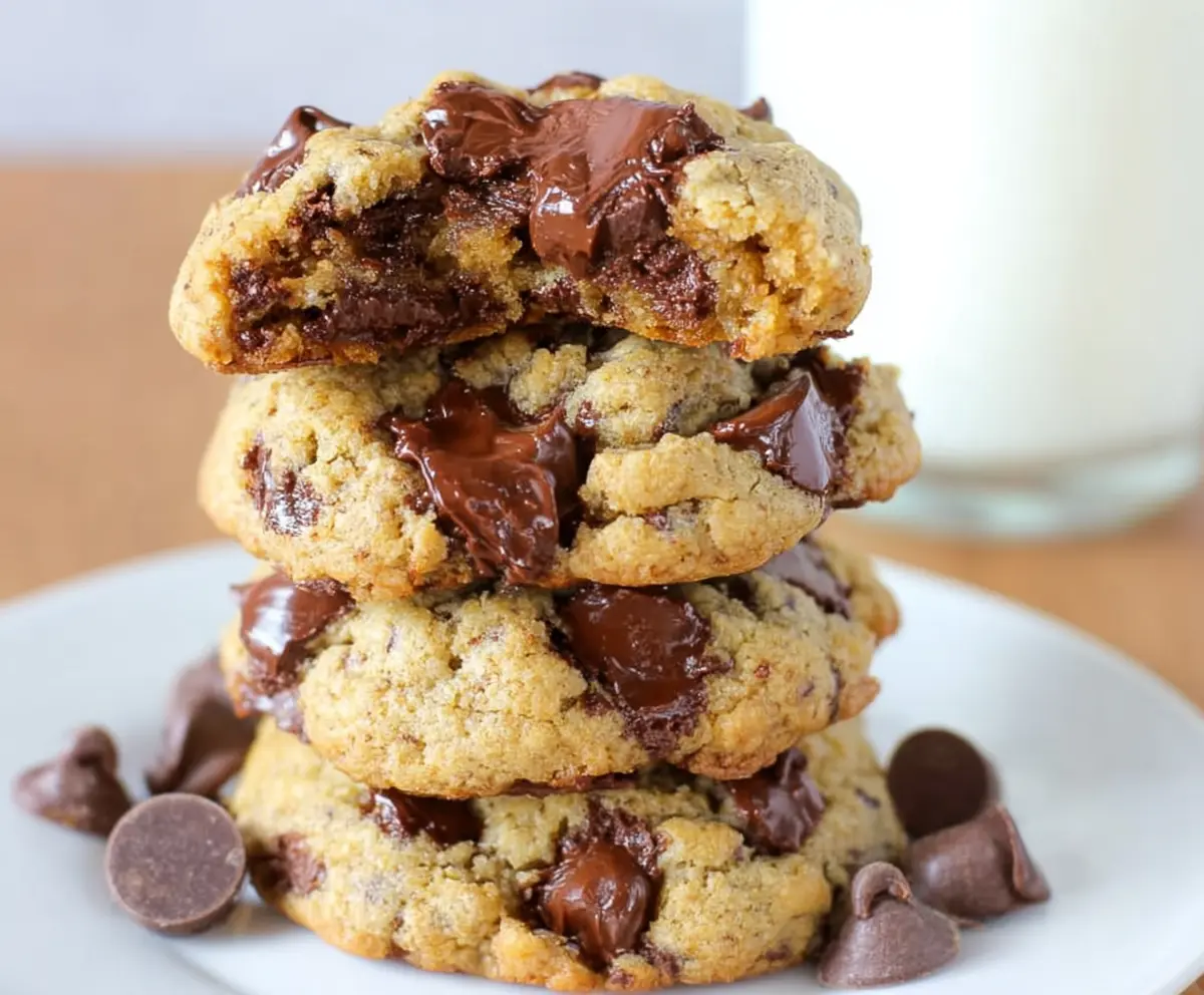Delicious homemade healthy chocolate chip cookies on a rustic plate, perfect for a nutritious snack.