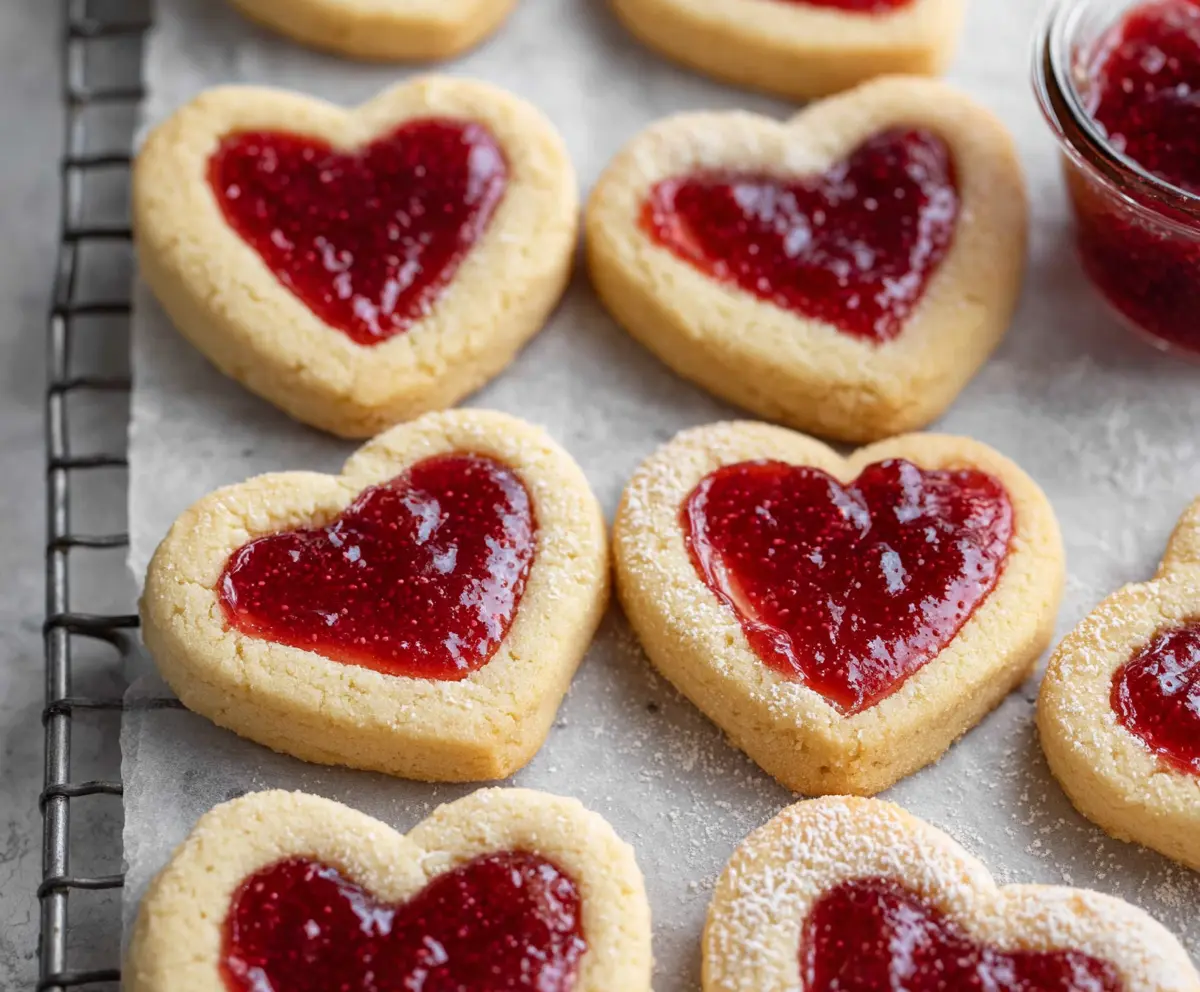 Valentine Heart Jam Cookies