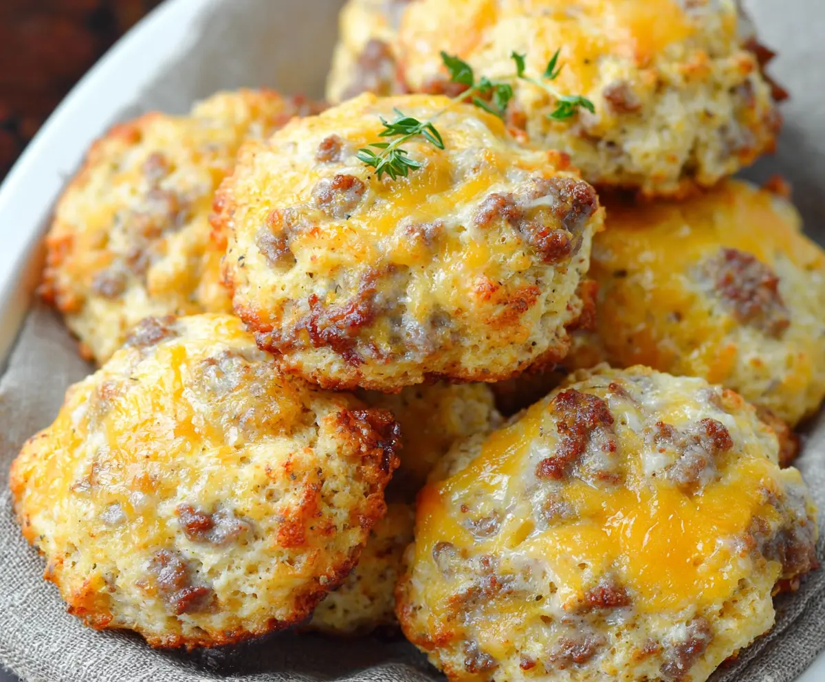 Easy Keto Sausage Cheese Biscuits