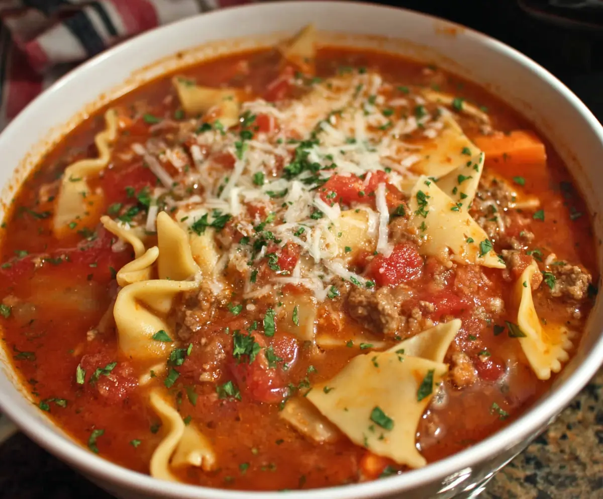 Easy Crockpot Lasagna Soup Recipe