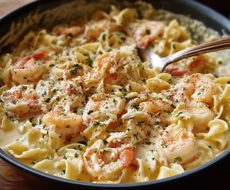 One Pot Shrimp and Crab Alfredo