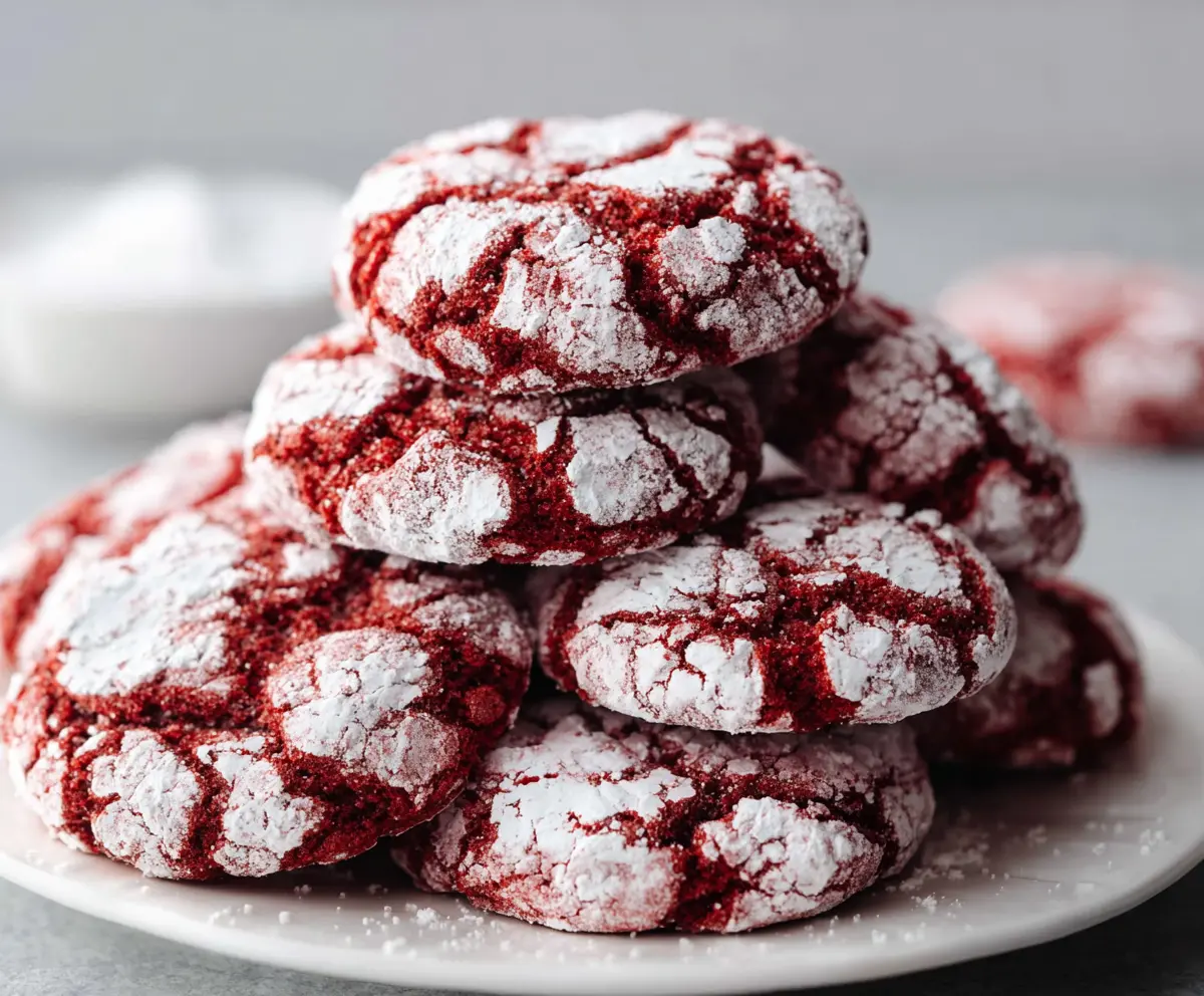 Easy Red Velvet Crinkle Cookies