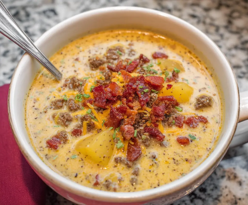 Rich Cheeseburger Soup