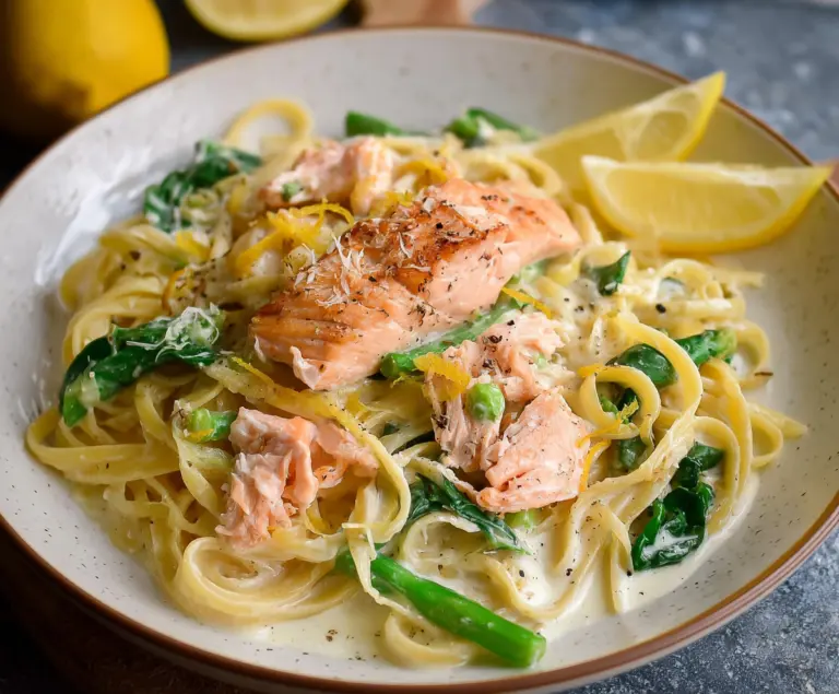 Salmon Pasta with Lemon Cream Sauce