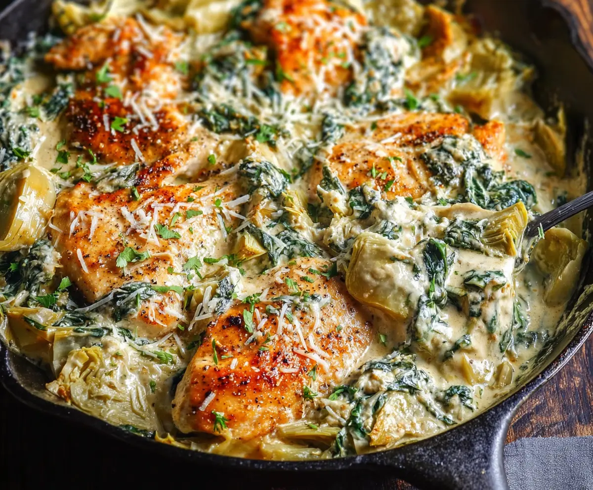 Easy Low Carb Spinach Artichoke Chicken