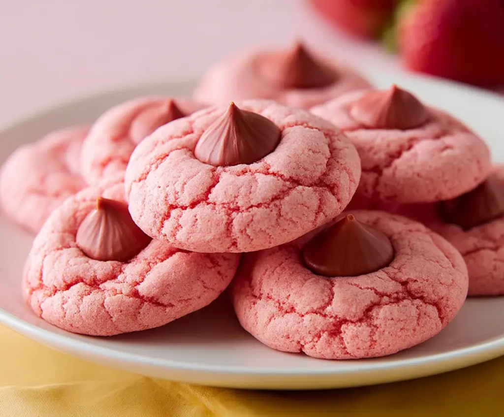 Strawberry Kiss Valentine Cookies