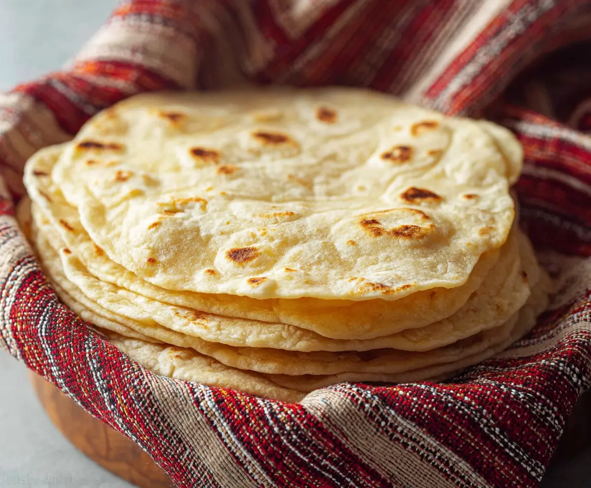 Homemade sourdough discard tortillas made with just four simple ingredients, perfect for quick and easy snacks.