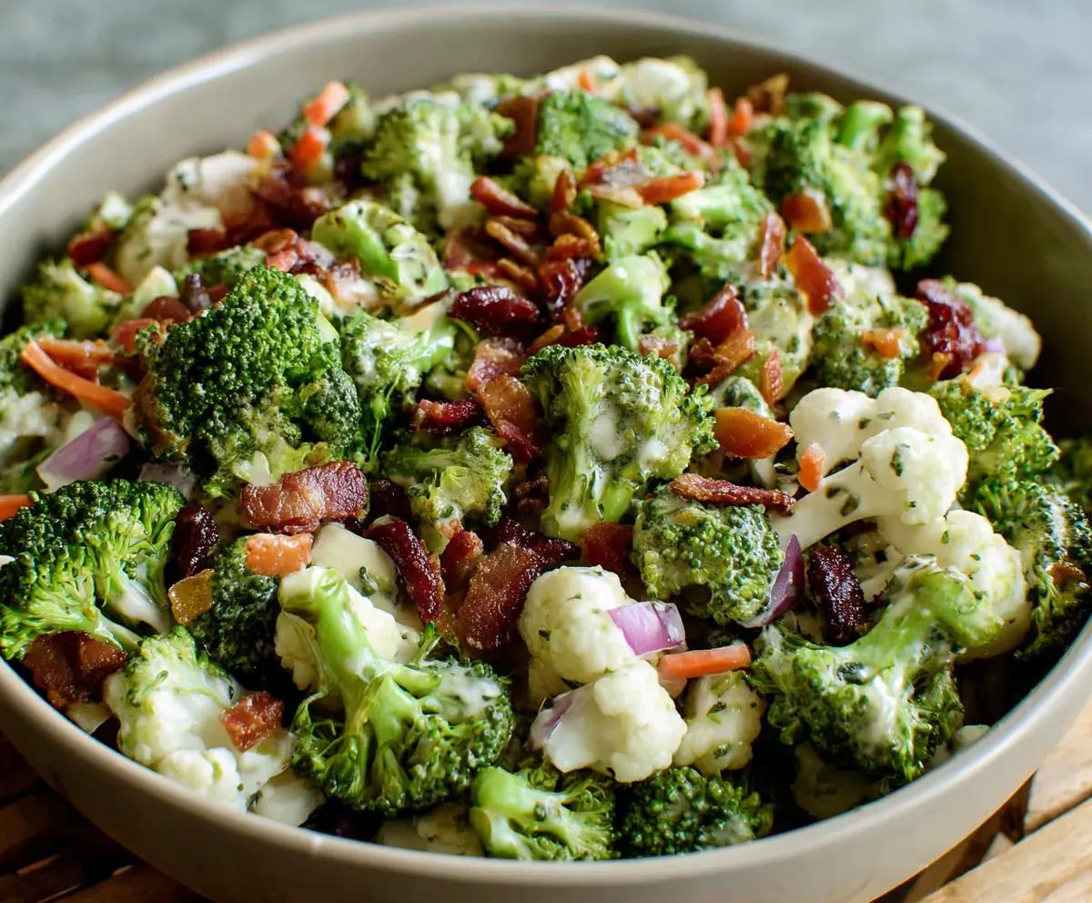 Fresh Cauliflower Broccoli Salad Recipe