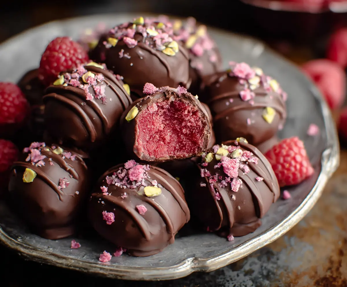 Easy Chocolate Raspberry Truffles for Valentine's