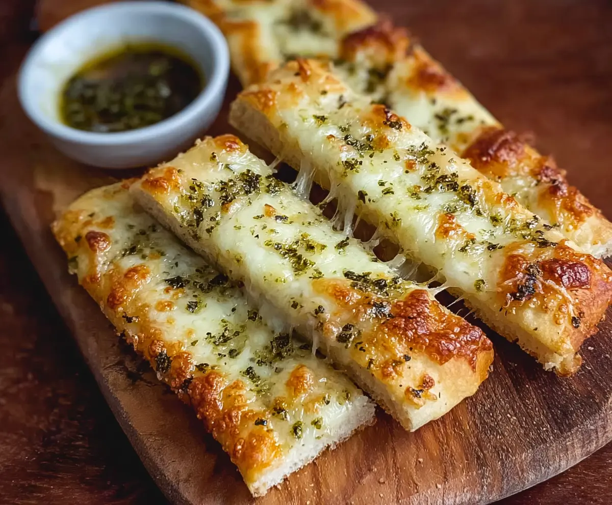 Crispy Cheesy Sourdough Breadsticks
