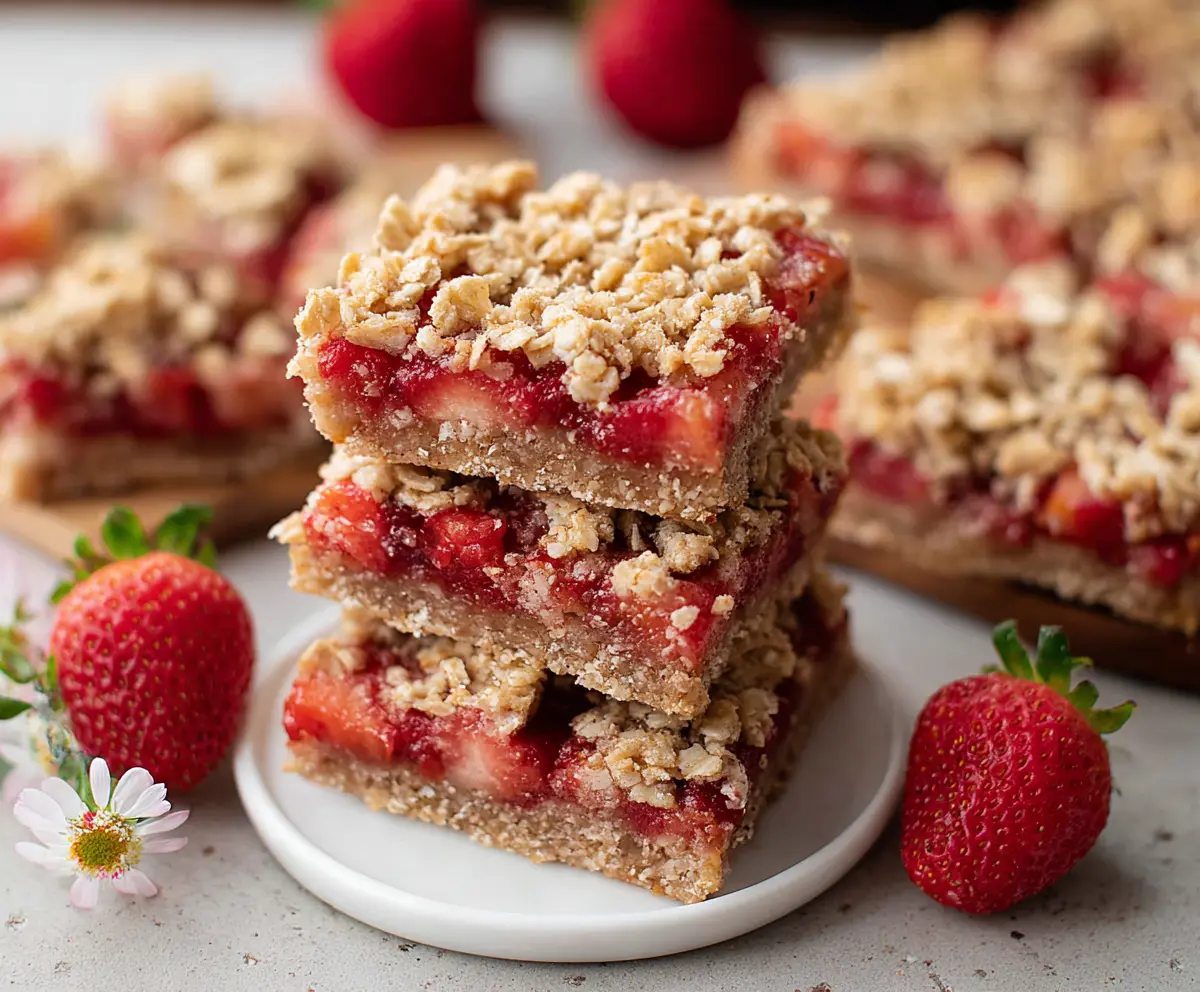 Healthy Vegan Strawberry Oat Bars