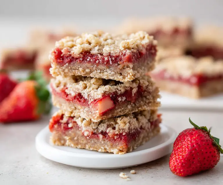 Healthy Strawberry Oatmeal Bars (Vegan + Gluten Free)