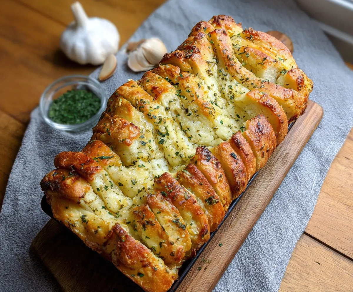 Easy Sourdough Garlic Pull Apart Bread
