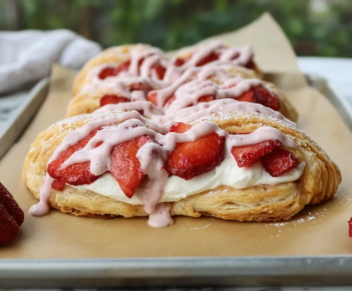 Easy Vegan Strawberry Cream Danish